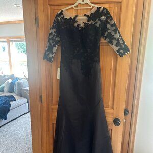 LanTing Black overlay top, mermaid /trumpet gown